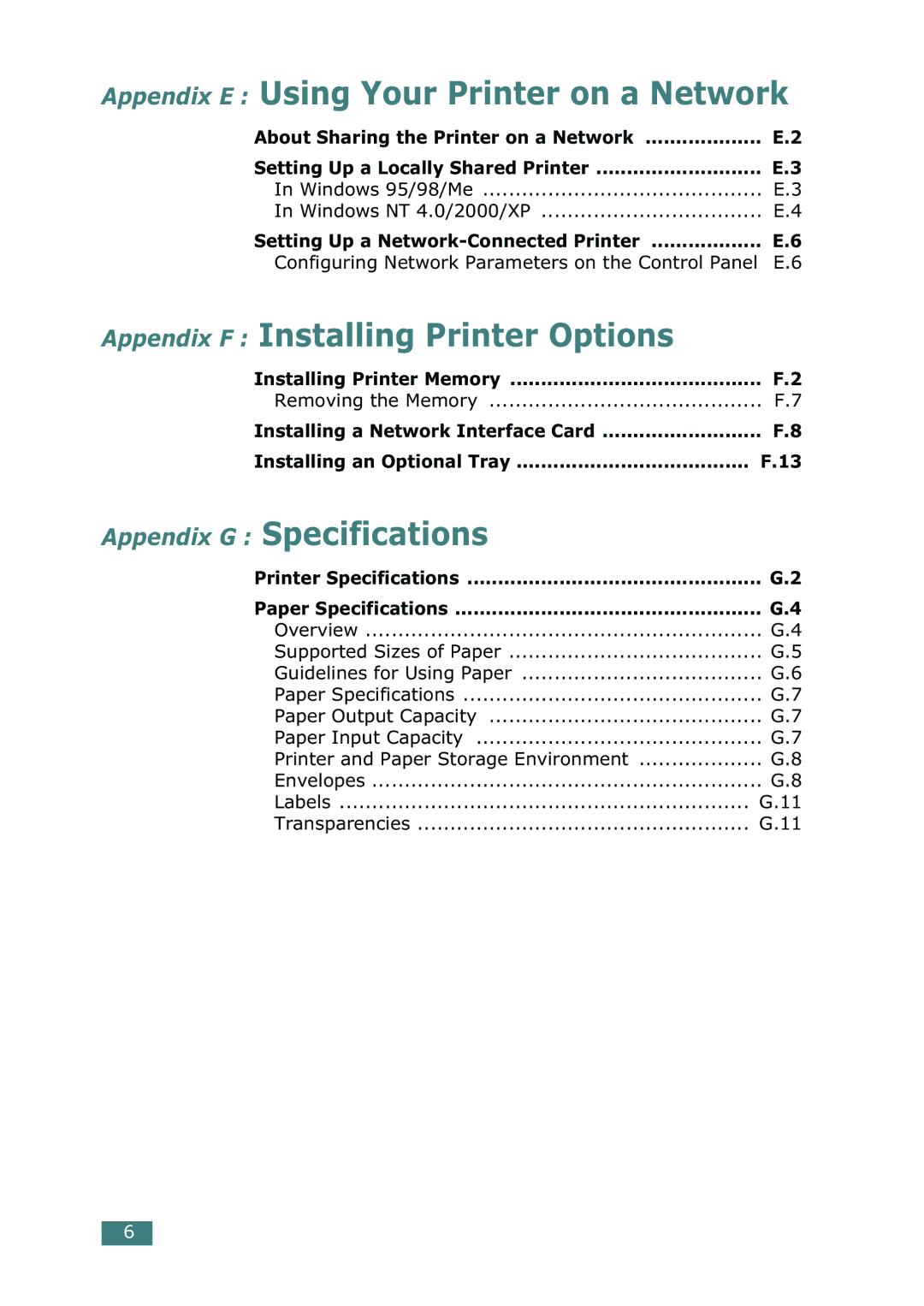 Samsung CLP-550N setup guide About Sharing the Printer on a Network, Removing the Memory 