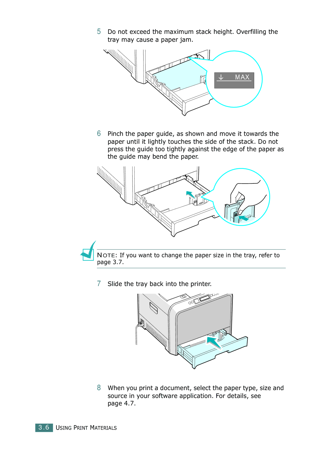 Samsung CLP-550N setup guide Using Print Materials 