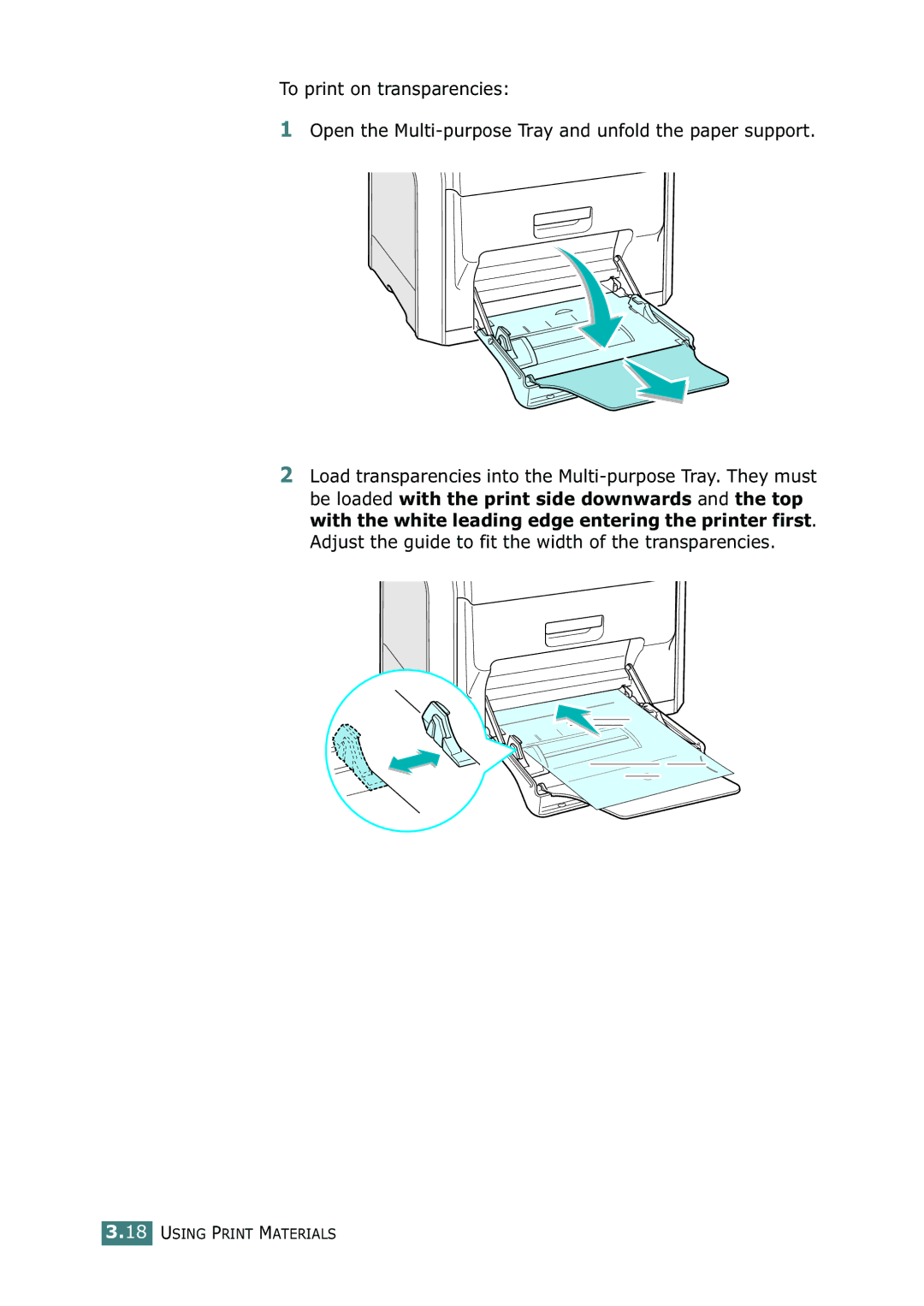 Samsung CLP-550N setup guide Using Print Materials 