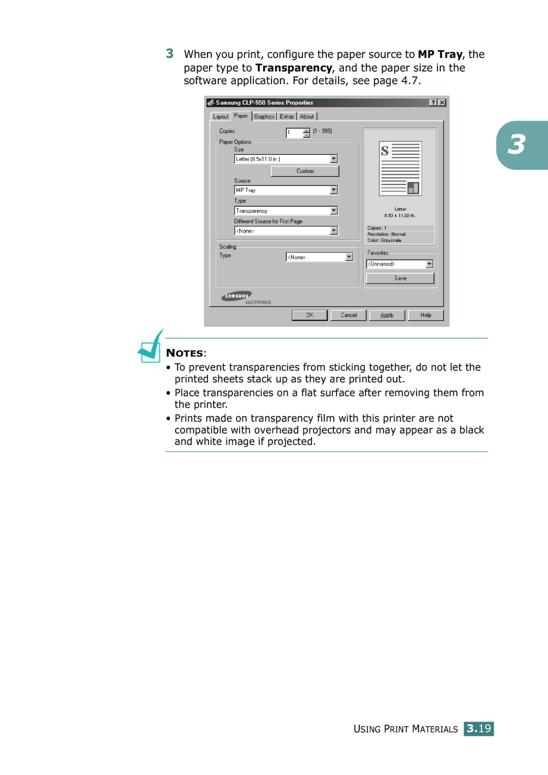 Samsung CLP-550N setup guide Using Print Materials 