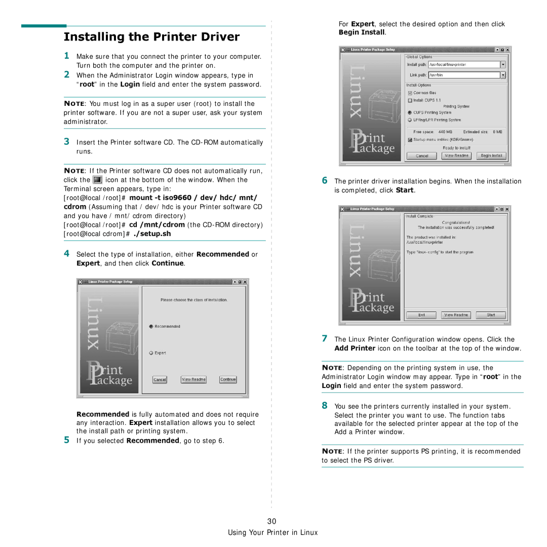 Samsung CLP-600 manual Installing the Printer Driver 