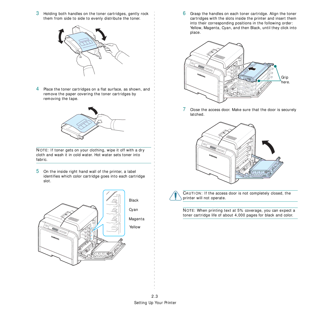 Samsung CLP-600 manual Grip 