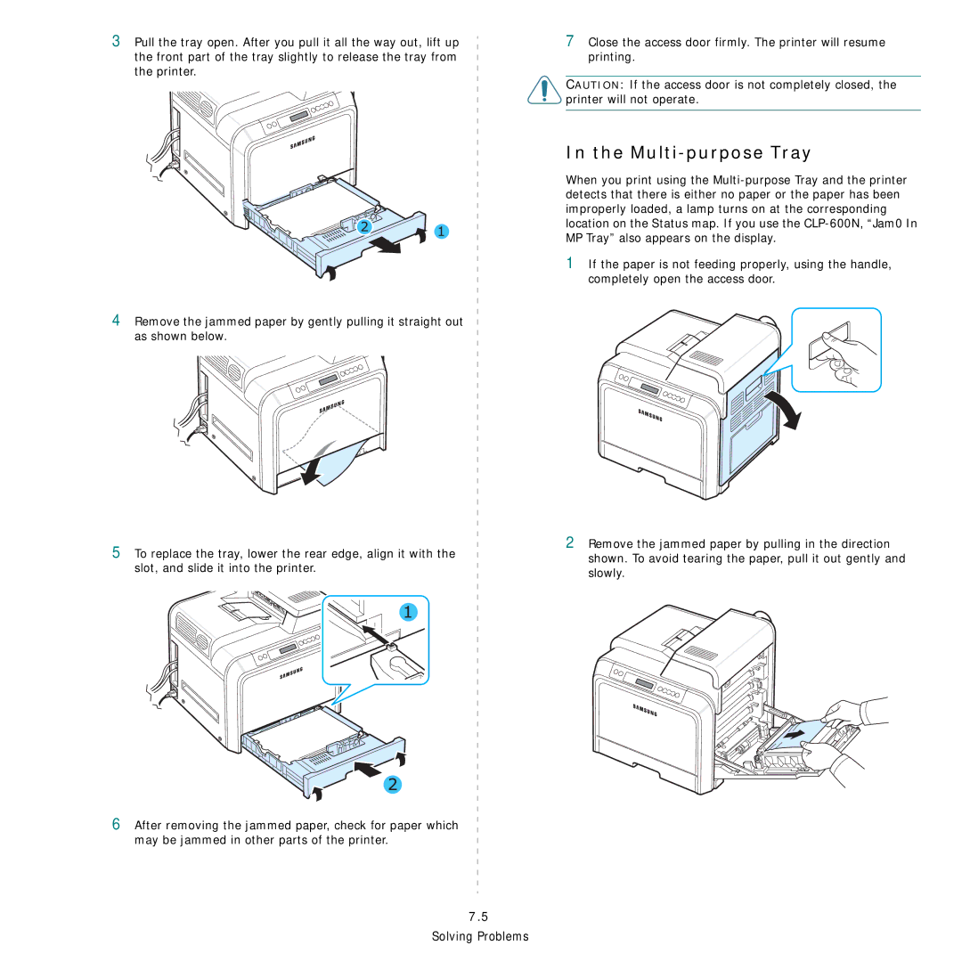 Samsung CLP-600 manual Multi-purpose Tray 