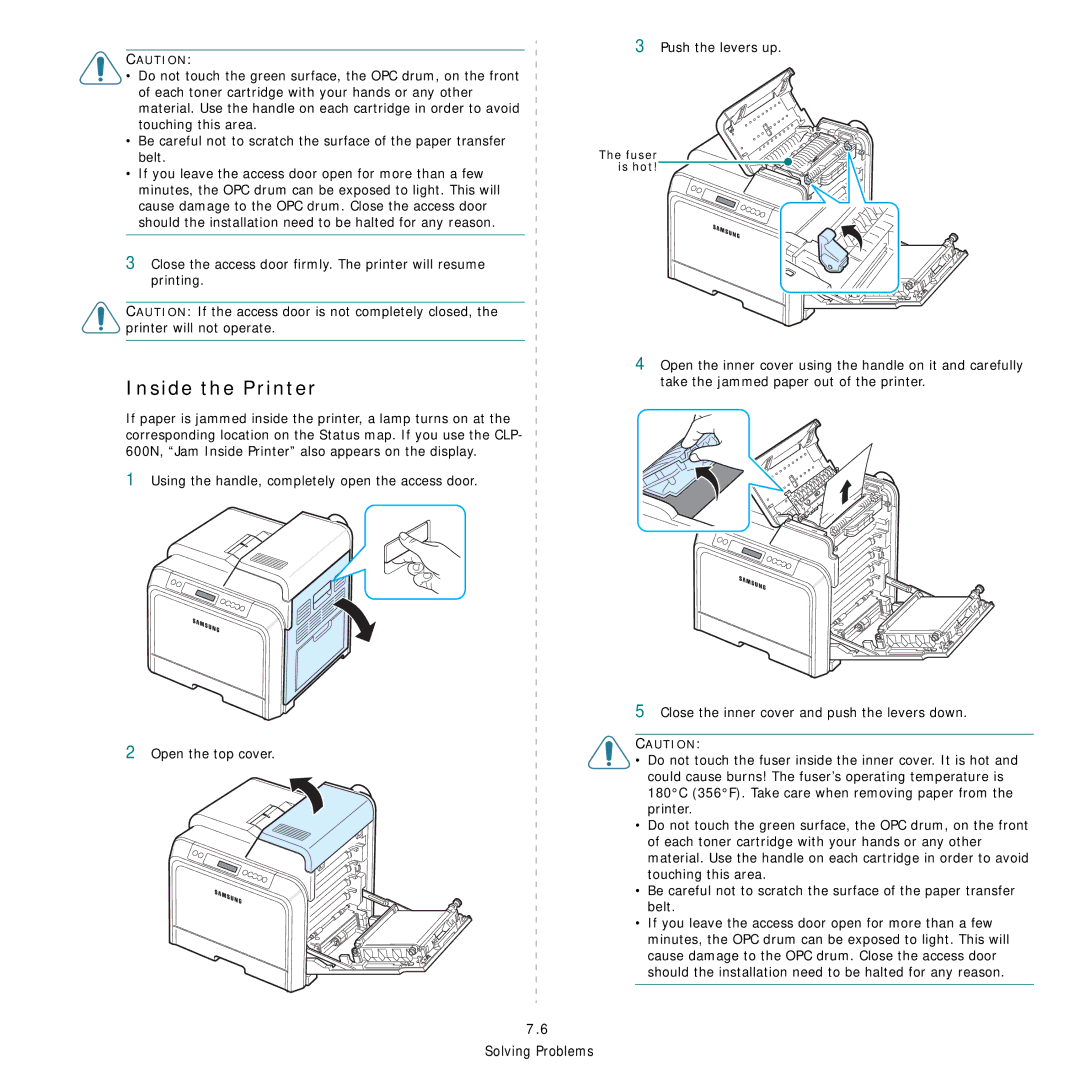 Samsung CLP-600 manual Inside the Printer 