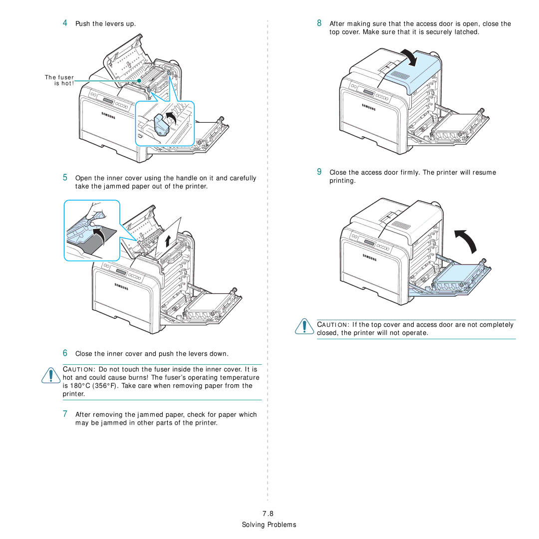 Samsung CLP-600 manual Solving Problems 