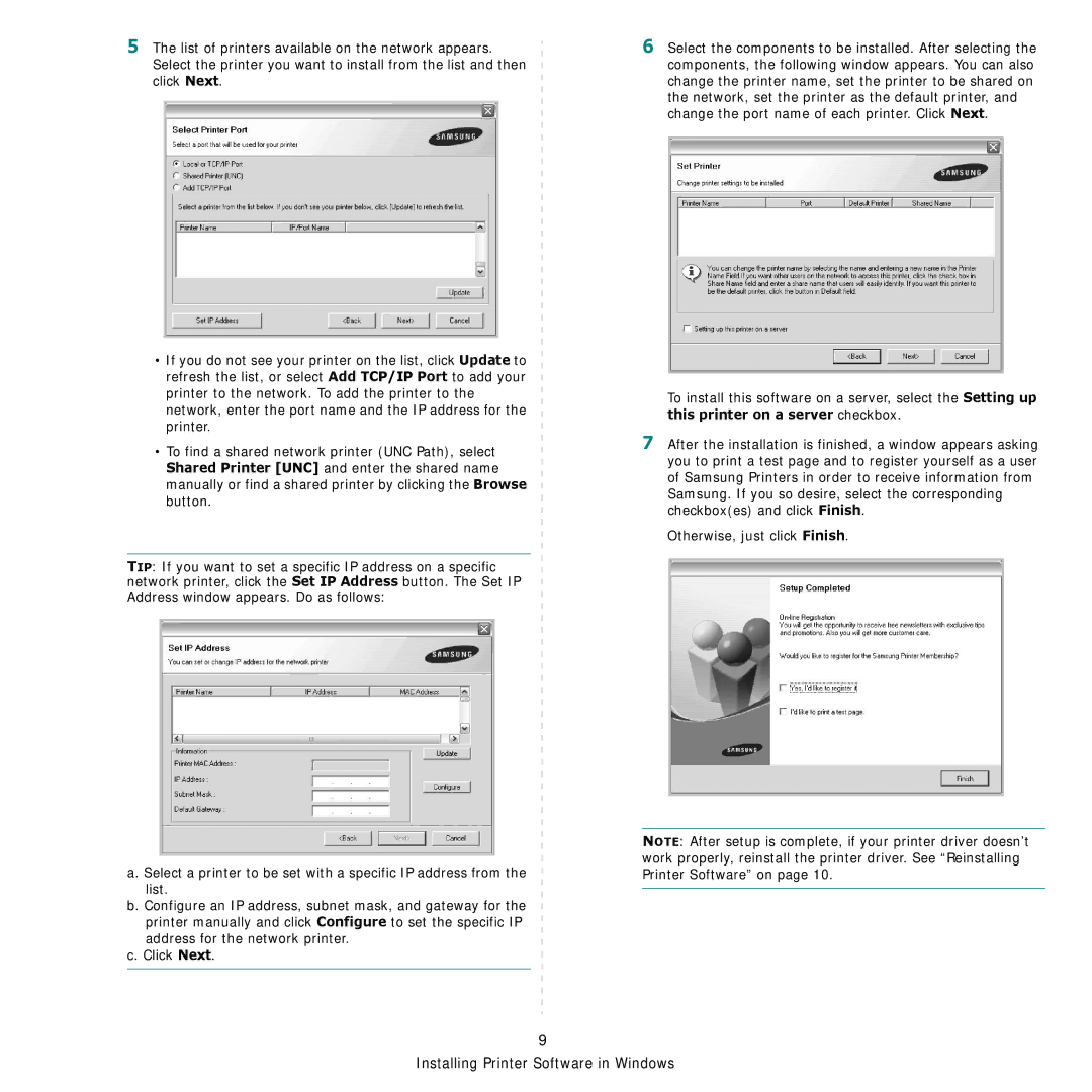 Samsung CLP-600 manual Installing Printer Software in Windows 