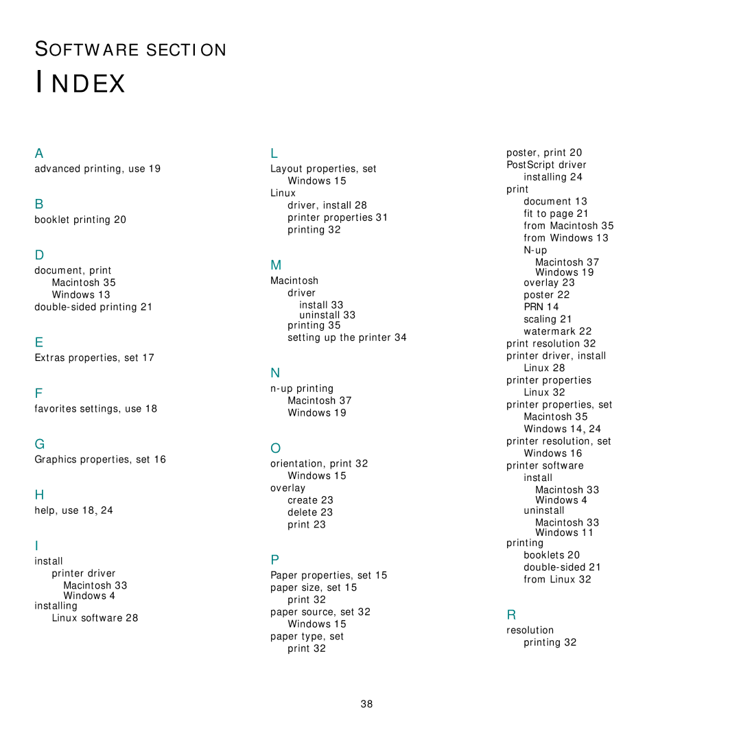 Samsung CLP-660 Series, CLP-610 Series manual Index 