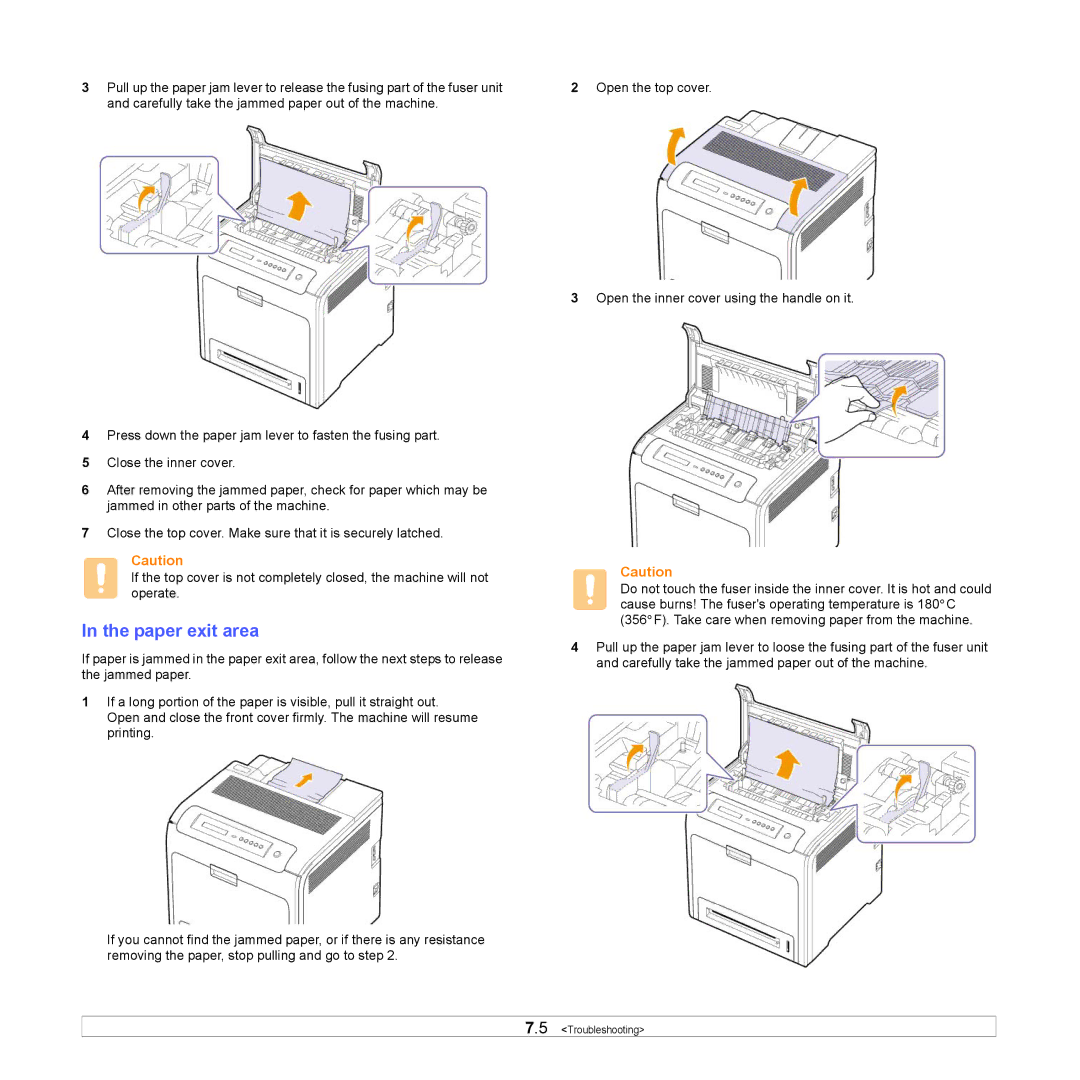 Samsung CLP-660 Series, CLP-610 Series manual Paper exit area 