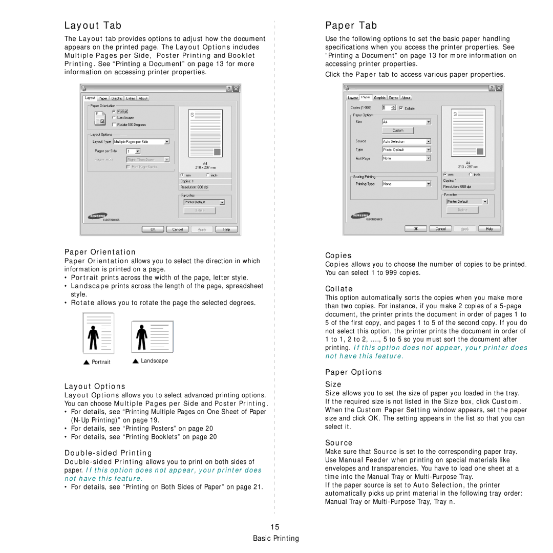 Samsung CLP-610 Series, CLP-660 Series manual Layout Tab, Paper Tab 