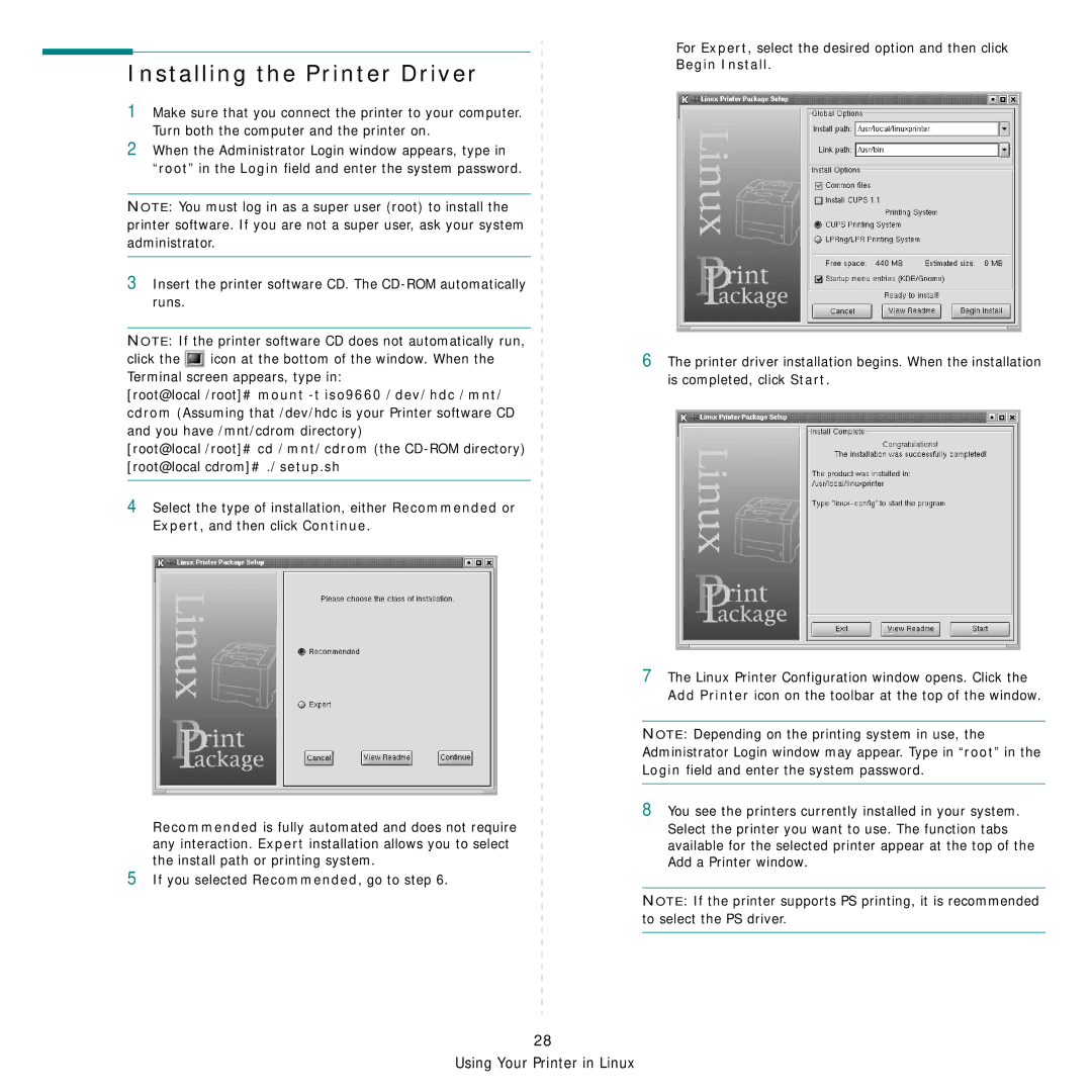 Samsung CLP-650 Series manual Installing the Printer Driver 