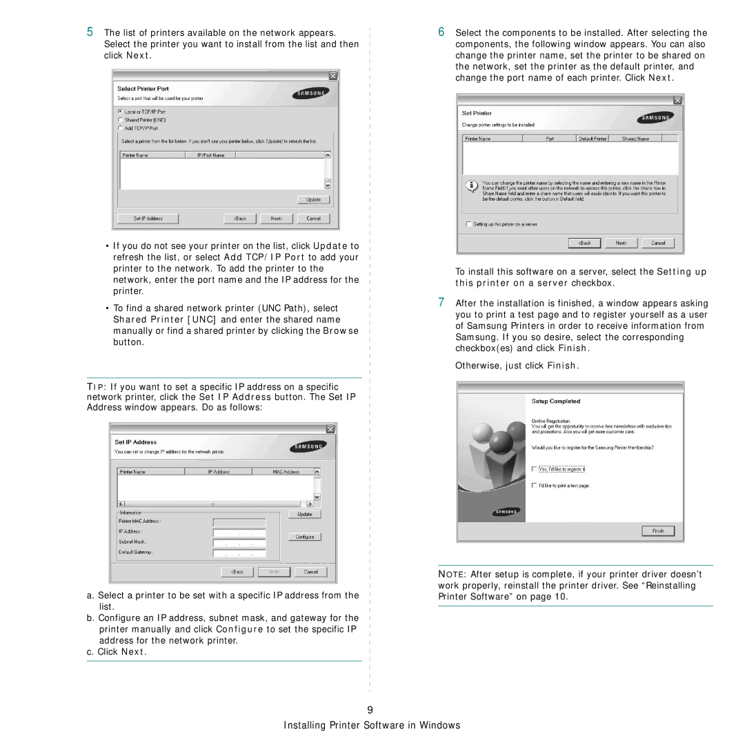 Samsung CLP-650 Series manual Installing Printer Software in Windows 