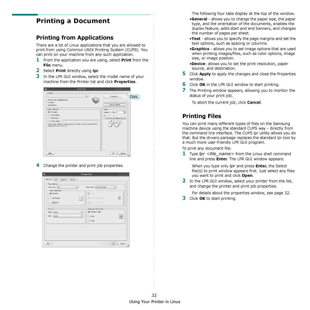 Samsung CLP-660, CLP-610 manual Printing from Applications, Printing Files 