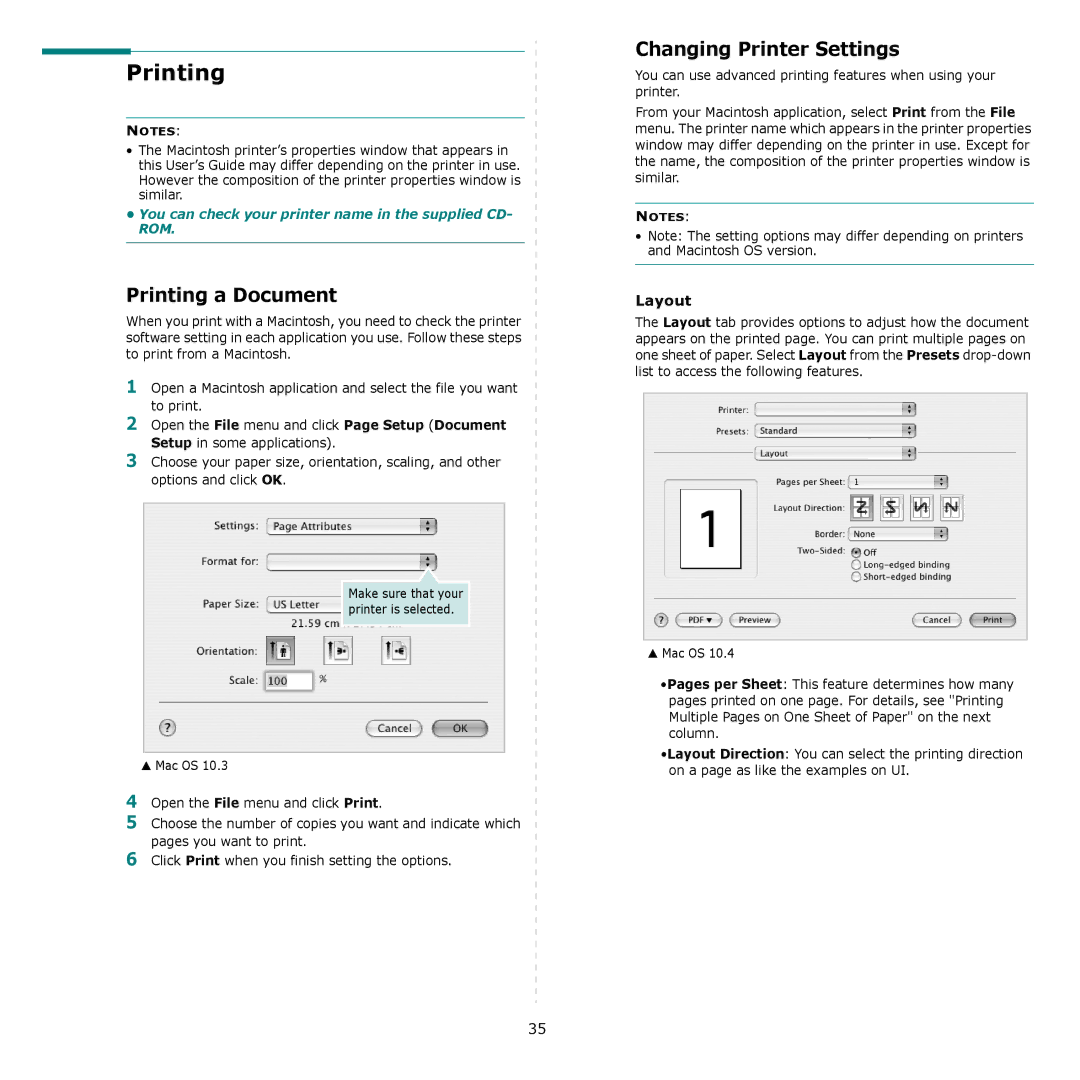 Samsung CLP-610, CLP-660 manual Printing a Document, Changing Printer Settings, Layout 