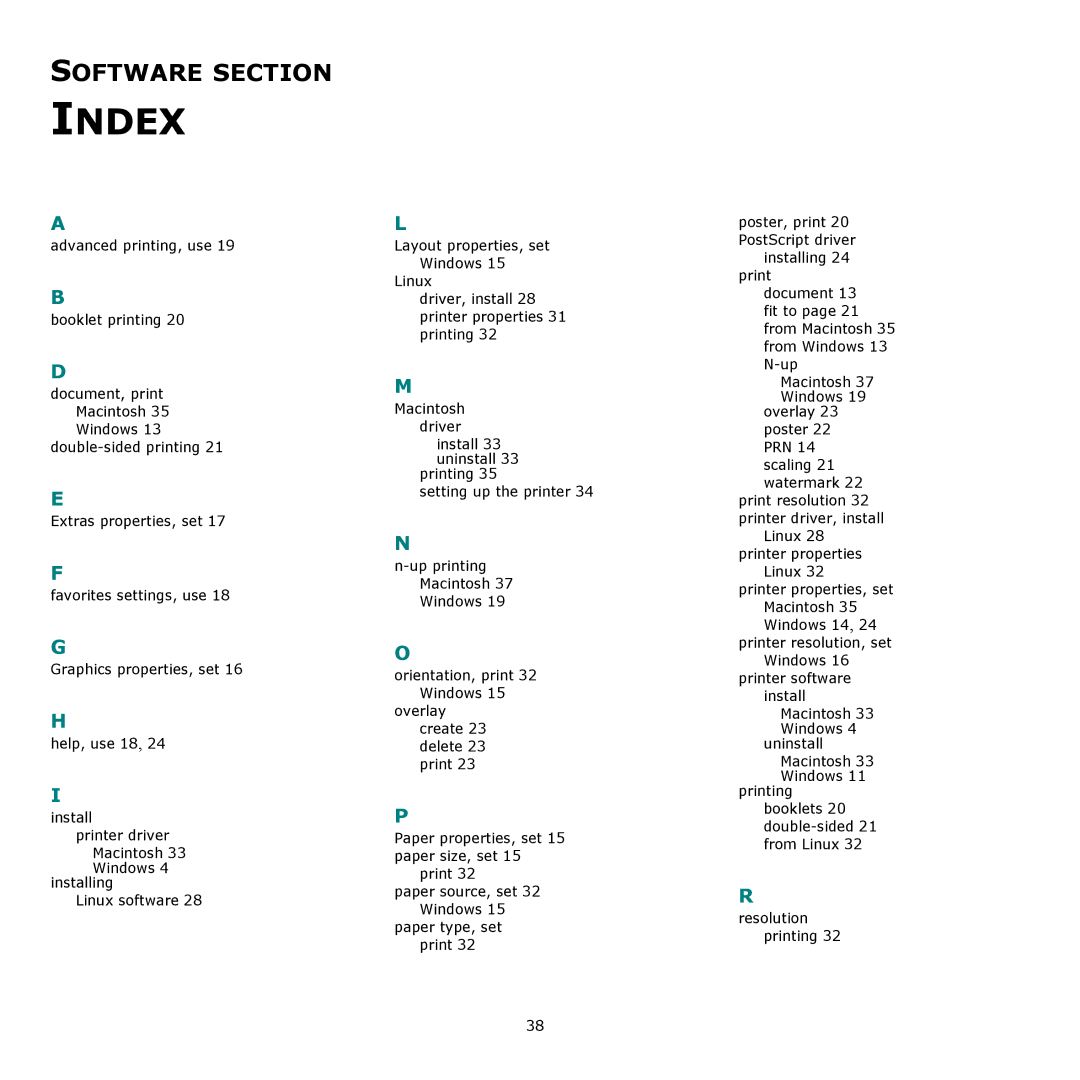 Samsung CLP-660, CLP-610 manual Index 