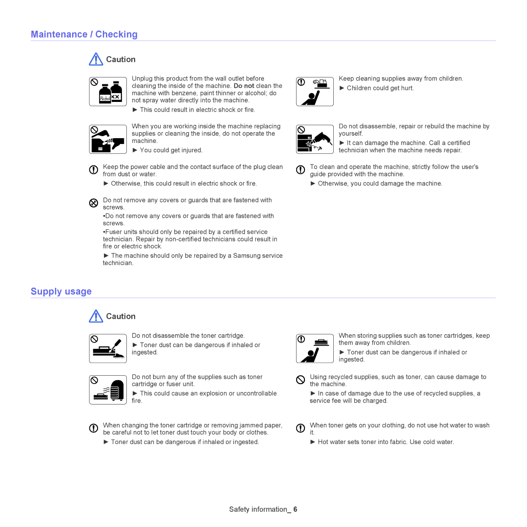 Samsung CLP-775 SERIES, CLP775ND manual Maintenance / Checking, Supply usage 