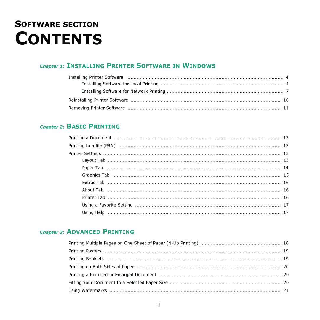 Samsung CLX-216x manual Contents 