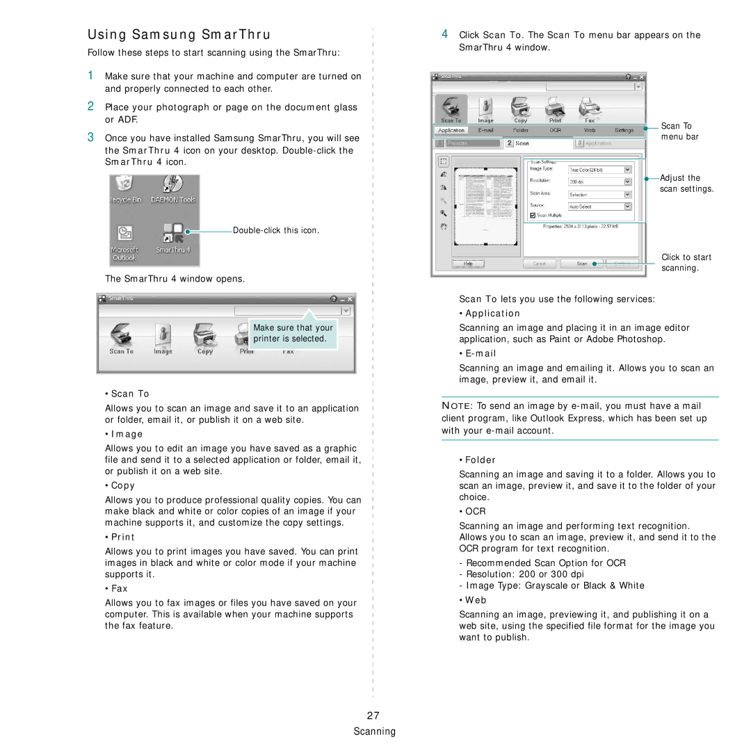 Samsung CLX-3160 manual Using Samsung SmarThru 