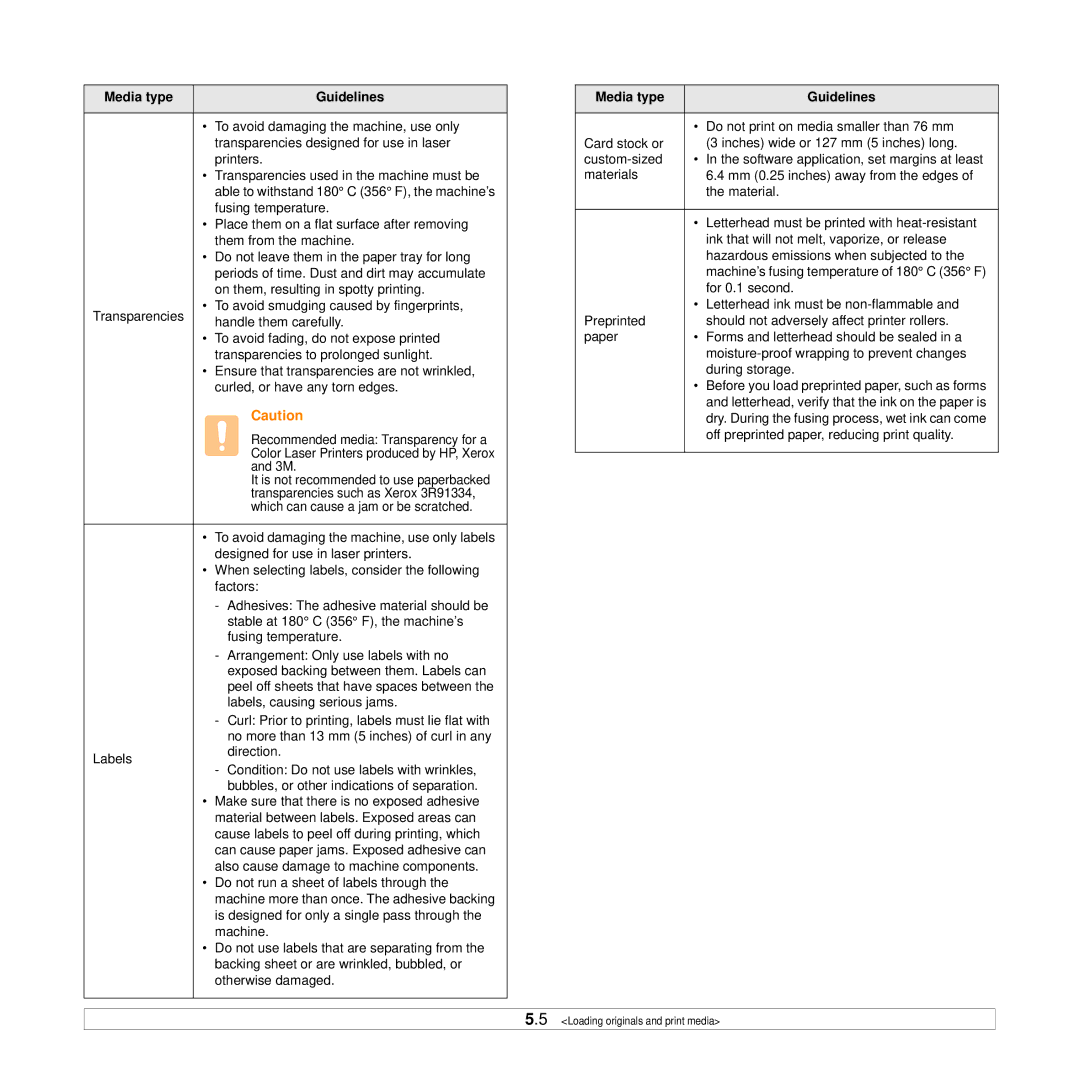 Samsung CLX-3160 manual To avoid damaging the machine, use only 