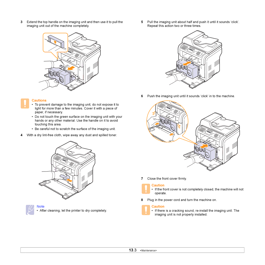 Samsung CLX-3160 manual Maintenance 