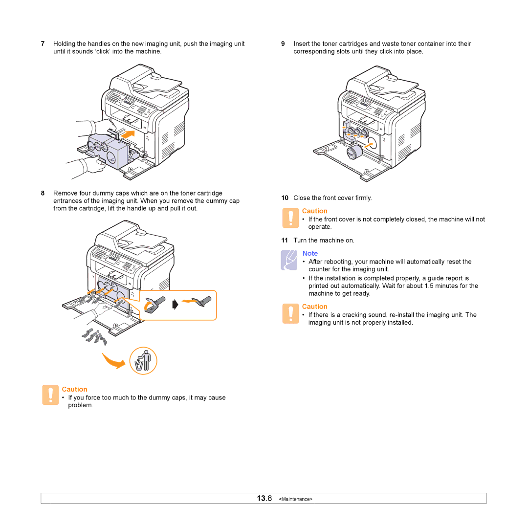 Samsung CLX-3160 manual Maintenance 