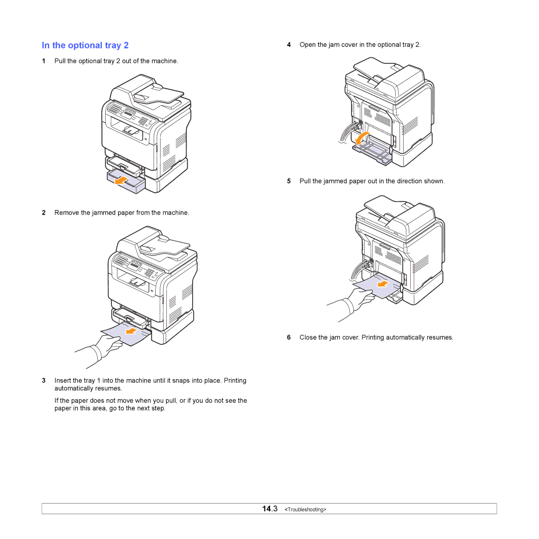 Samsung CLX-3160 manual Optional tray 