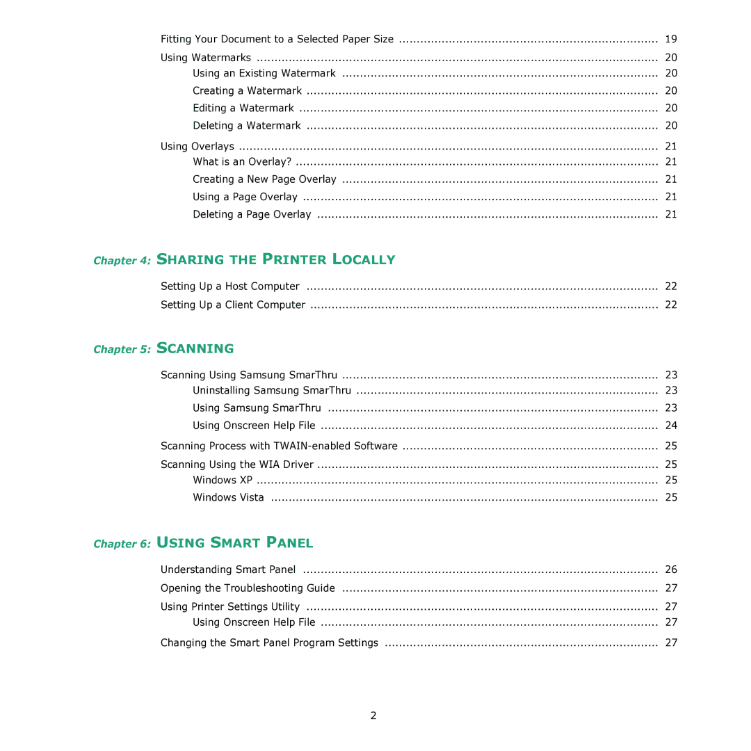 Samsung CLX-3170 manual Sharing the Printer Locally 