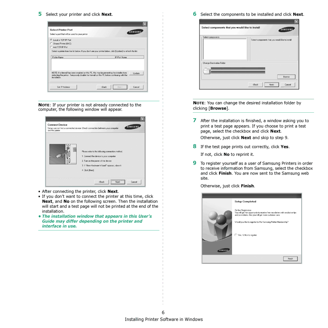 Samsung CLX-3170 manual Installing Printer Software in Windows 