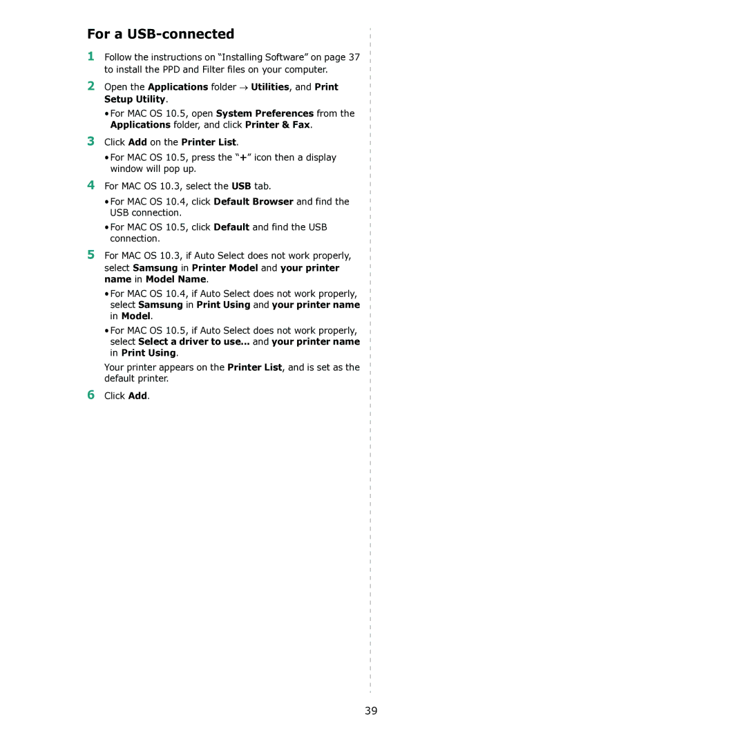 Samsung CLX-3170 manual For a USB-connected 