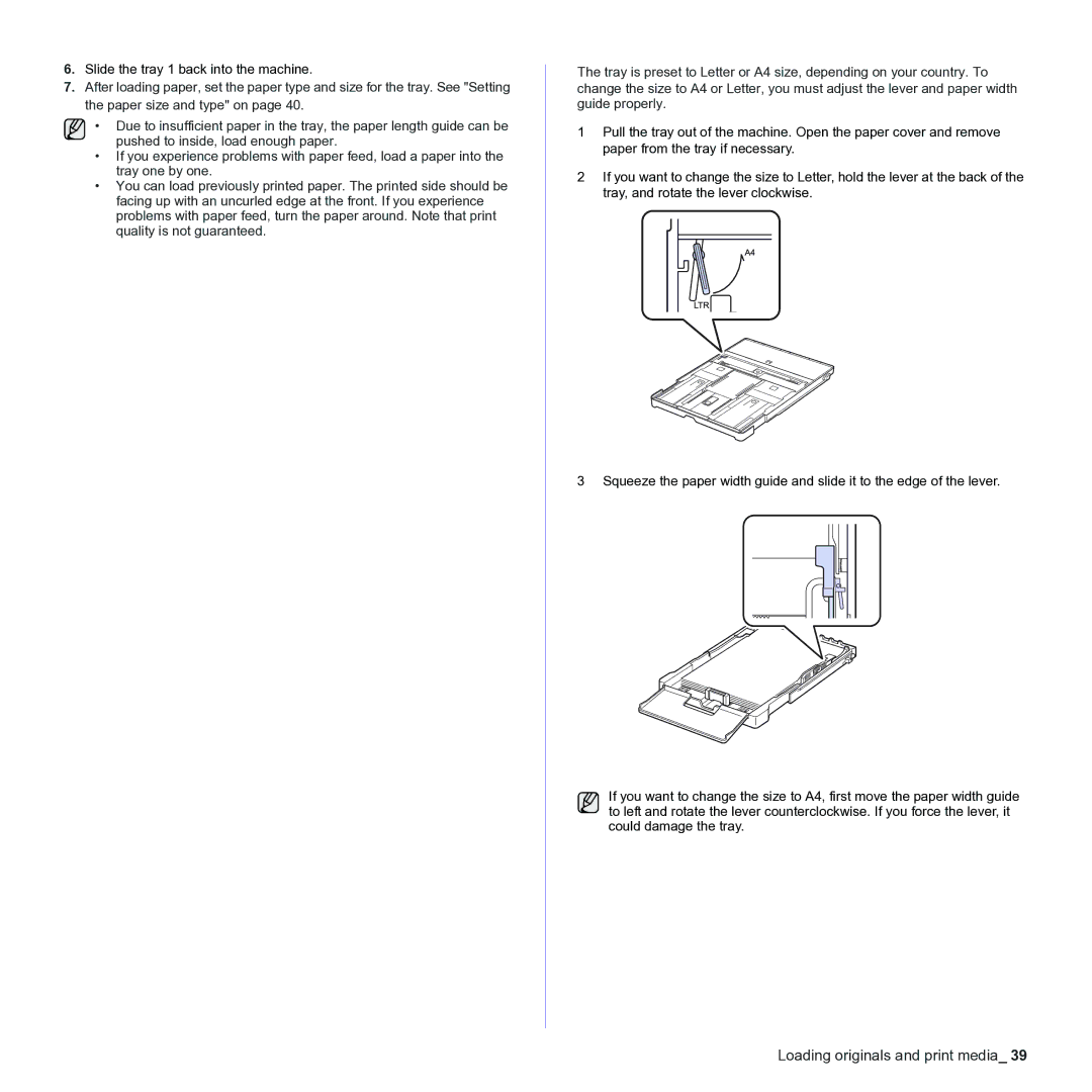 Samsung CLX-3170 manual Slide the tray 1 back into the machine 