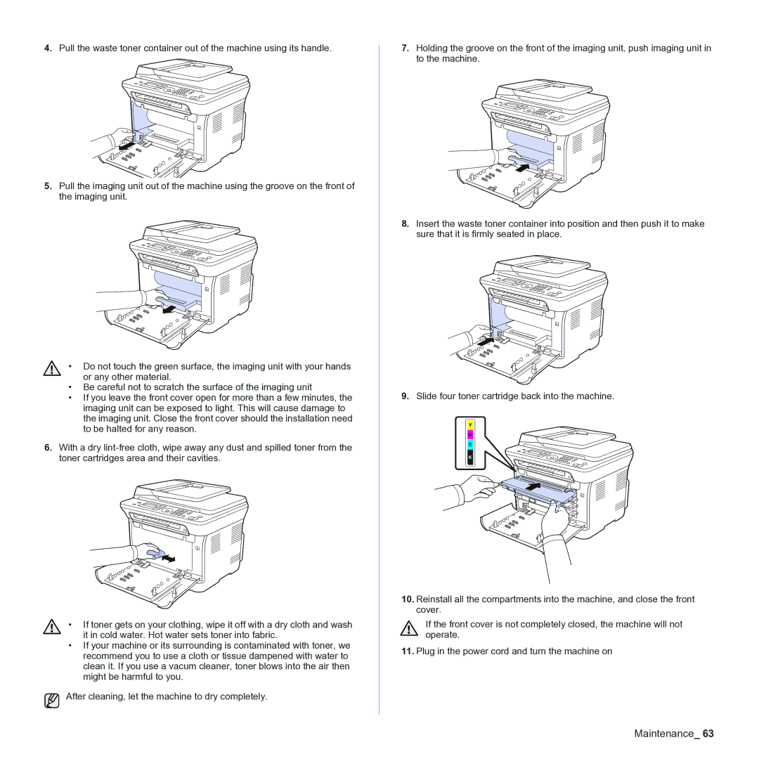 Samsung CLX-3170 manual Maintenance 