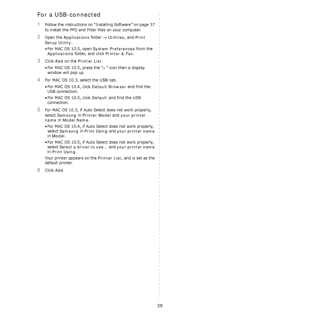 Samsung CLX-3170FN, CLX-3175FW, CLX-3175FN, CLX-3175N manual For a USB-connected 