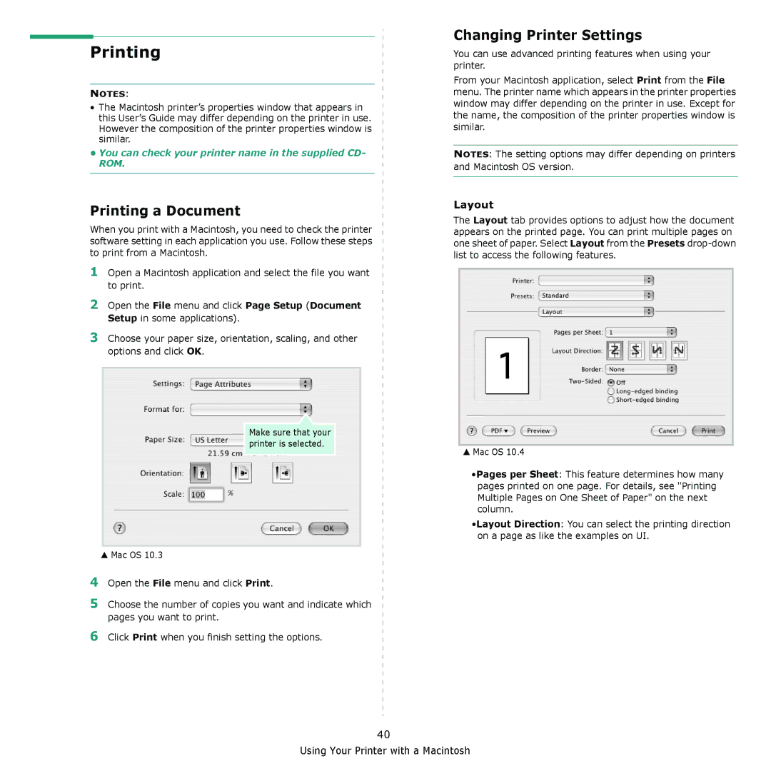 Samsung CLX-3175FW, CLX-3175FN, CLX-3175N, CLX-3170FN manual Printing a Document, Changing Printer Settings 