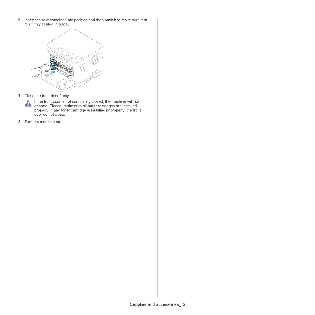 Samsung CLX-318X manual Supplies and accessories 