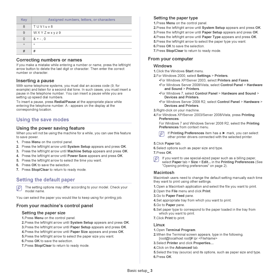 Samsung CLX-318X manual Using the save modes, Setting the default paper 