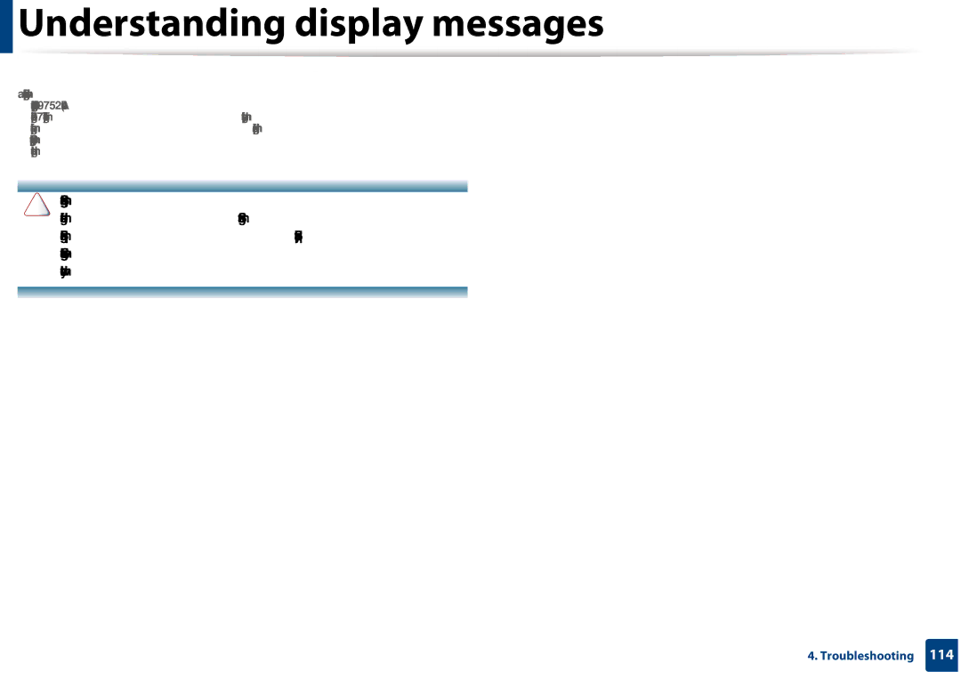 Samsung CLX-3305FW manual Understanding display messages 