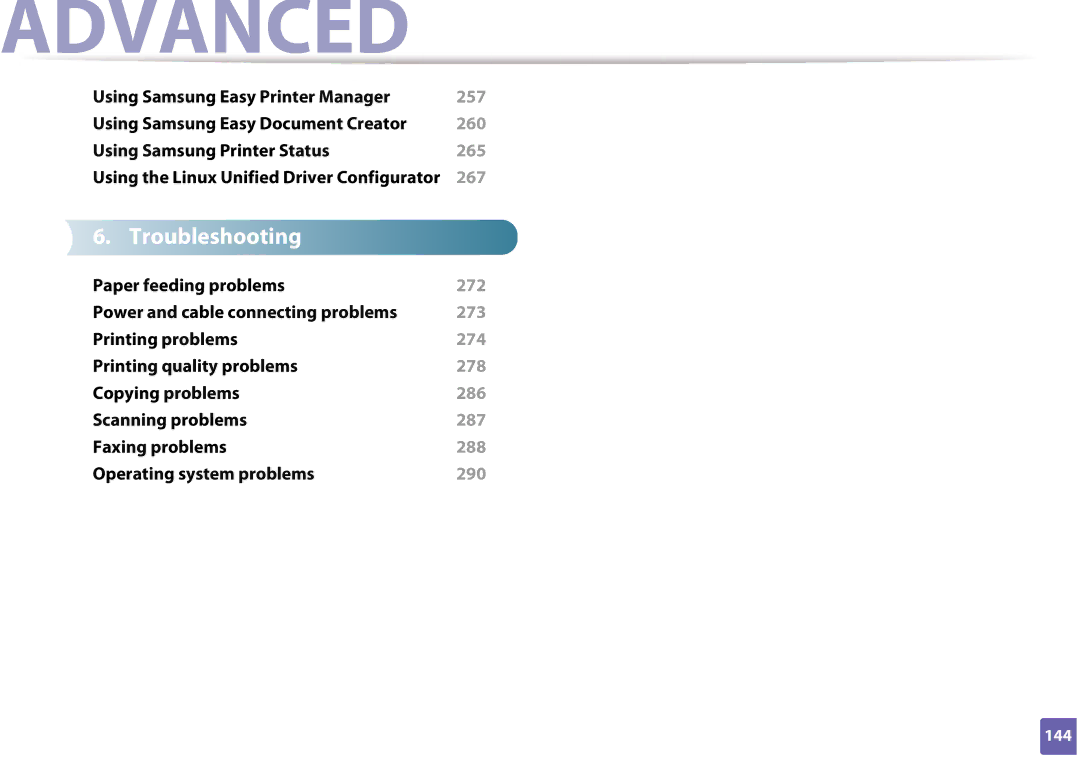 Samsung CLX-3305FW manual Using Samsung Easy Printer Manager 257 