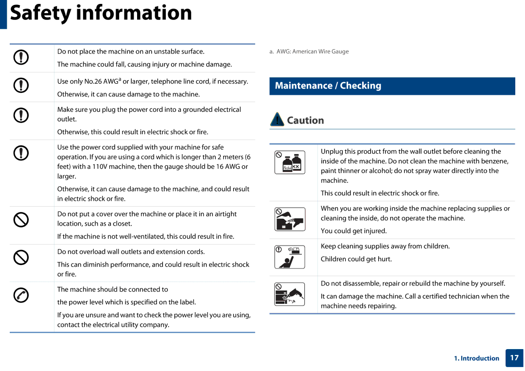 Samsung CLX-3305FW manual Maintenance / Checking 