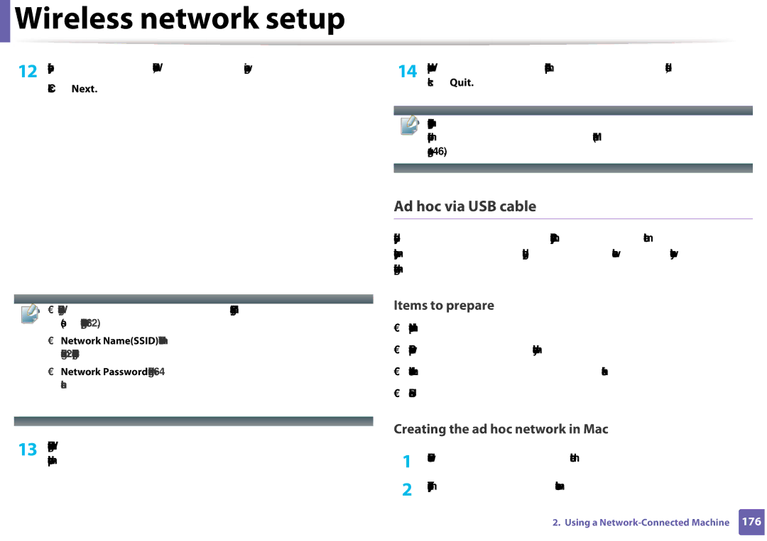 Samsung CLX-3305FW manual Creating the ad hoc network in Mac 