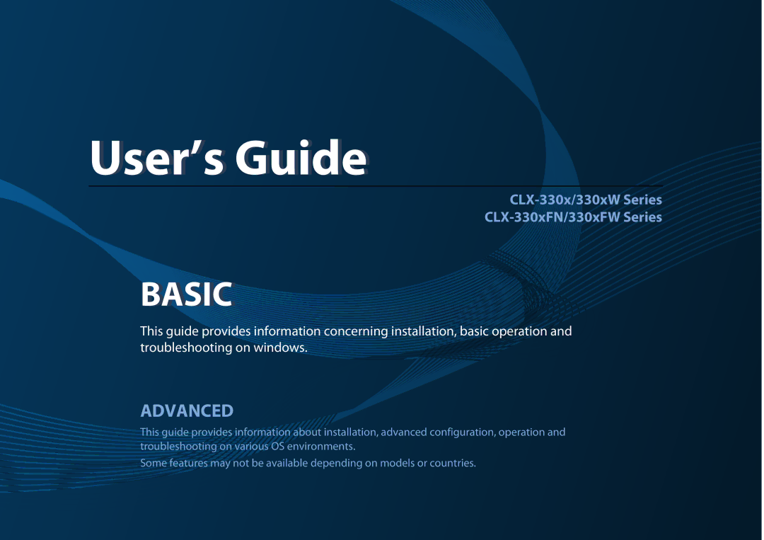 Samsung CLX-3305FW manual Basic 