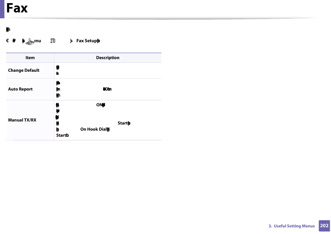 Samsung CLX-3305FW manual Sets the machine to print a report with detailed 