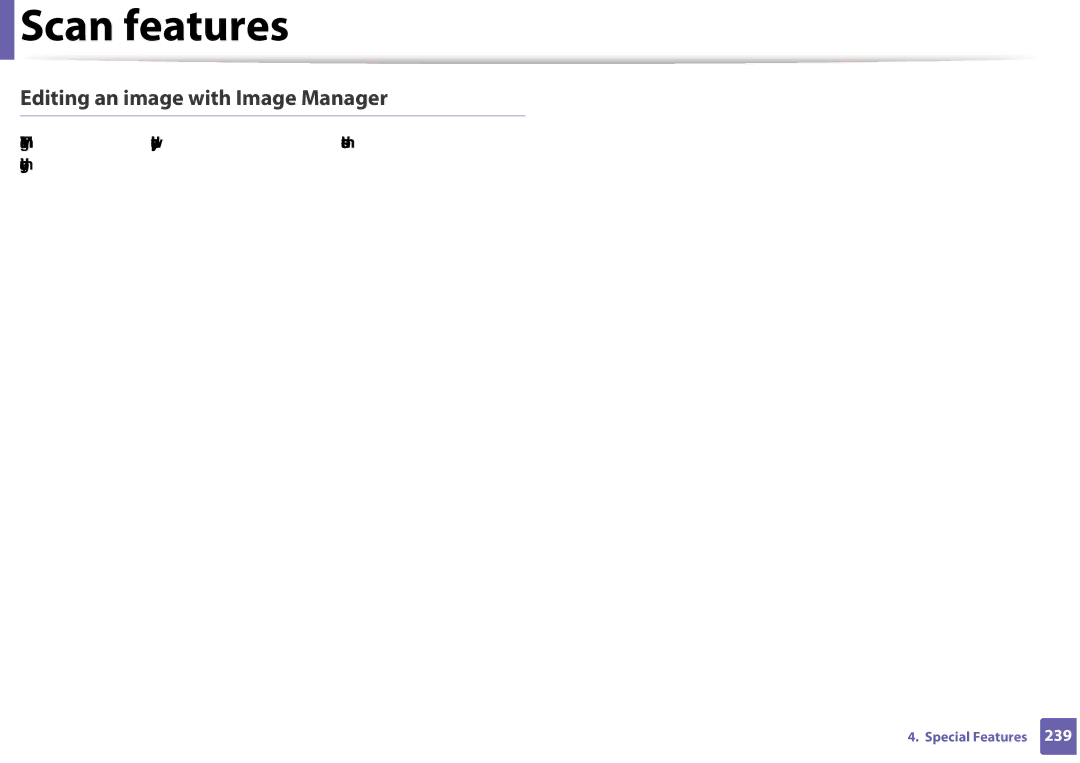 Samsung CLX-3305FW manual Editing an image with Image Manager 