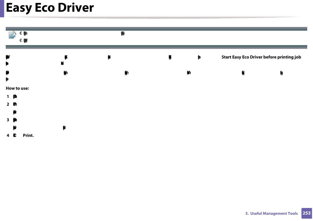 Samsung CLX-3305FW manual Easy Eco Driver, How to use 