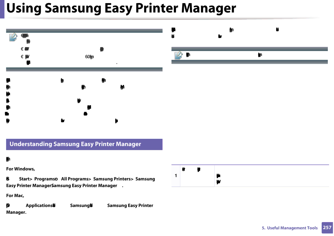 Samsung CLX-3305FW Using Samsung Easy Printer Manager, Understanding Samsung Easy Printer Manager, To open the program 