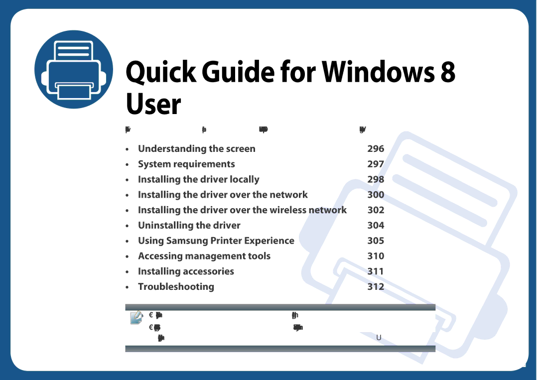 Samsung CLX-3305FW manual Quick Guide for Windows 8 User 