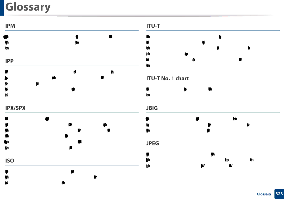 Samsung CLX-3305FW manual Ipm, ITU-T No chart 