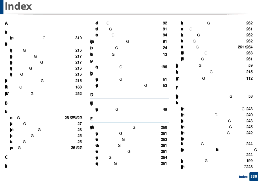 Samsung CLX-3305FW manual Index 
