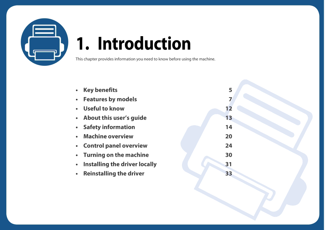 Samsung CLX-3305FW manual Introduction 