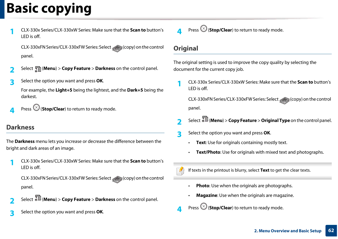 Samsung CLX-3305FW manual Original 