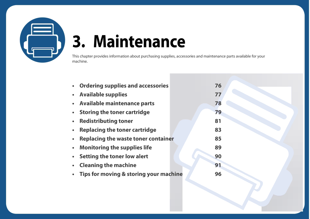 Samsung CLX-3305FW manual Maintenance 