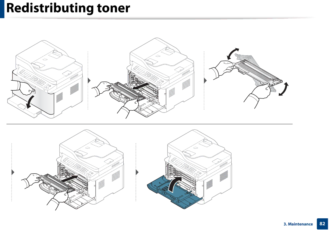 Samsung CLX-3305FW manual Redistributing toner 